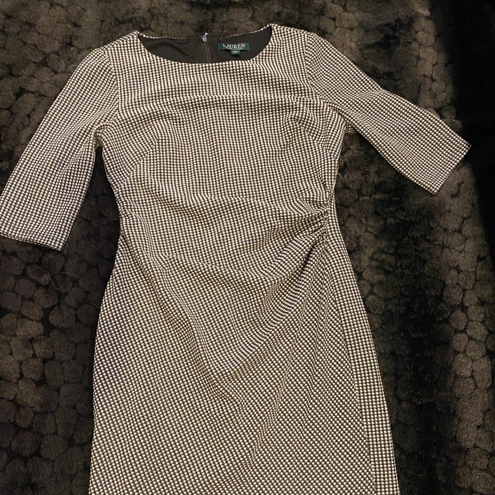 Lauren Ralph Lauren Blk/Wht 3/4 Sleeve Dress-10P